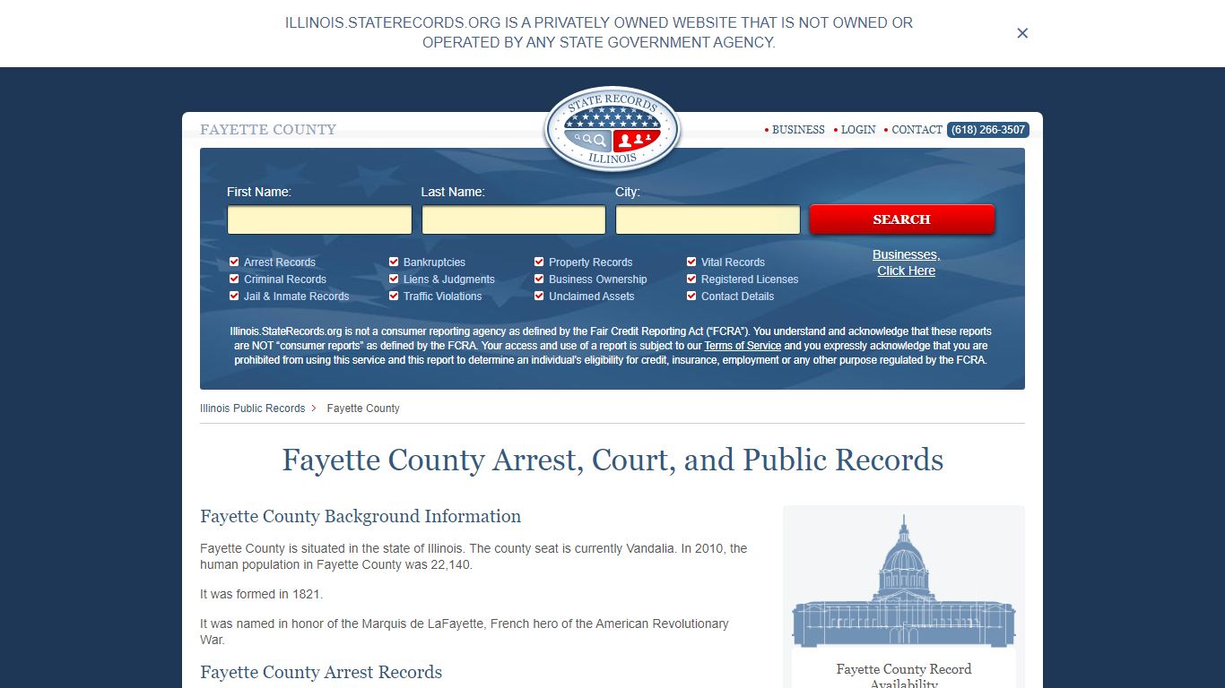 Fayette County Arrest, Court, and Public Records